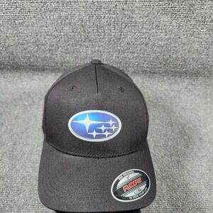 Subaru Hat Cap Adult L-XL Flexfit Stretch Fitted Black Cars Sti Racing